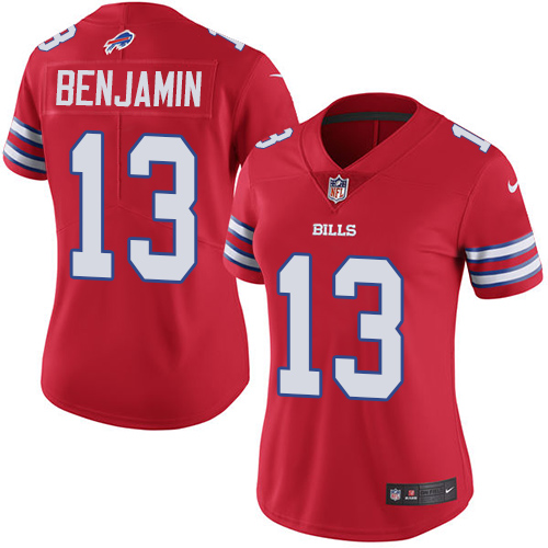 Women's Nike Buffalo Bills #13 Kelvin Benjamin Limited Red Rush Vapor Untouchable NFL Jersey