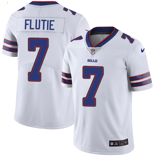 Men's Nike Buffalo Bills #7 Doug Flutie White Vapor Untouchable Limited Player NFL Jersey