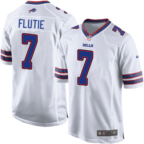 Men's Nike Buffalo Bills #7 Doug Flutie Game White NFL Jersey