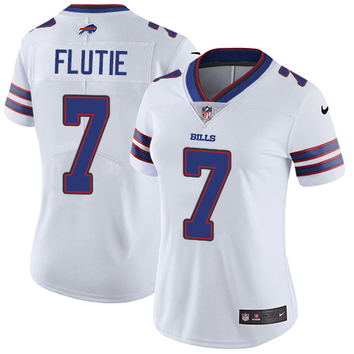 Women's Nike Buffalo Bills #7 Doug Flutie White Vapor Untouchable Elite Player NFL Jersey