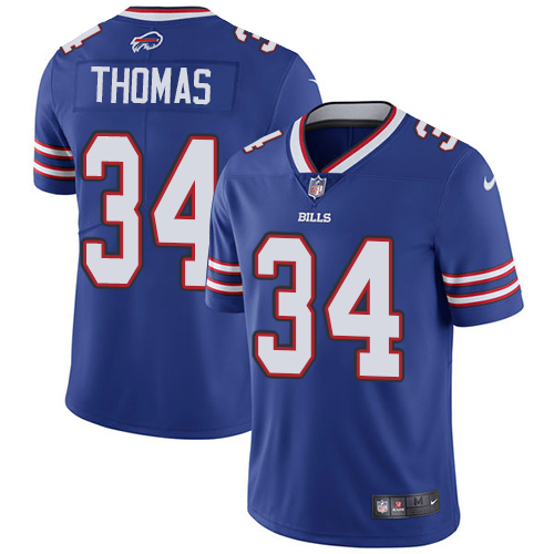 Men's Nike Buffalo Bills #34 Thurman Thomas Royal Blue Team Color Vapor Untouchable Limited Player NFL Jersey