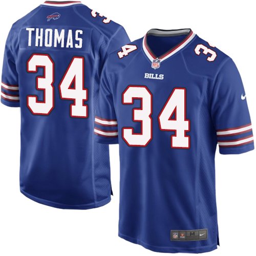 Men's Nike Buffalo Bills #34 Thurman Thomas Game Royal Blue Team Color NFL Jersey