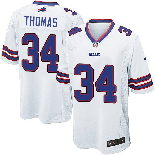 Men's Nike Buffalo Bills #34 Thurman Thomas Game White NFL Jersey