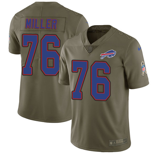 Men's Nike Buffalo Bills #76 John Miller Limited Olive 2017 Salute to Service NFL Jersey