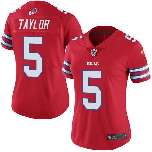Women's Nike Buffalo Bills #5 Tyrod Taylor Limited Red Rush Vapor Untouchable NFL Jersey