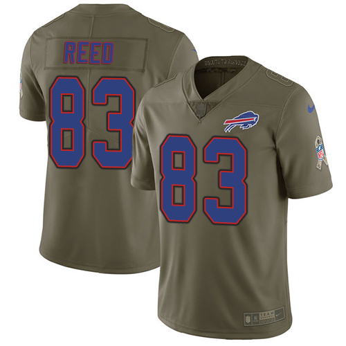 Men's Nike Buffalo Bills #83 Andre Reed Limited Olive 2017 Salute to Service NFL Jersey