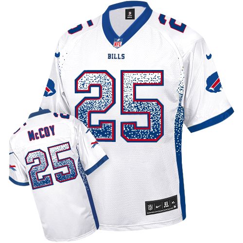 Men's Nike Buffalo Bills #25 LeSean McCoy Elite White Drift Fashion NFL Jersey