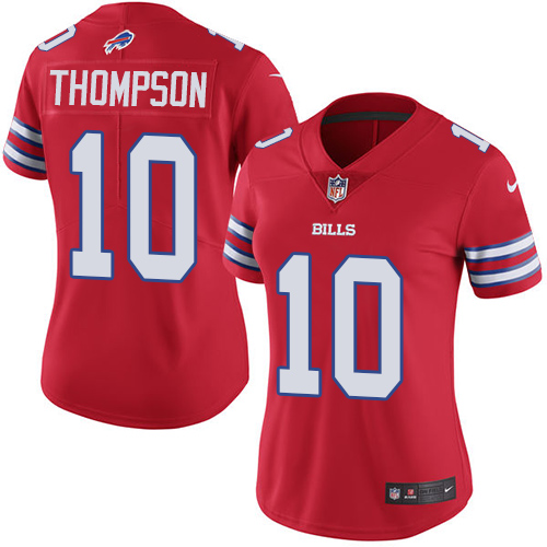 Women's Nike Buffalo Bills #10 Deonte Thompson Limited Red Rush Vapor Untouchable NFL Jersey