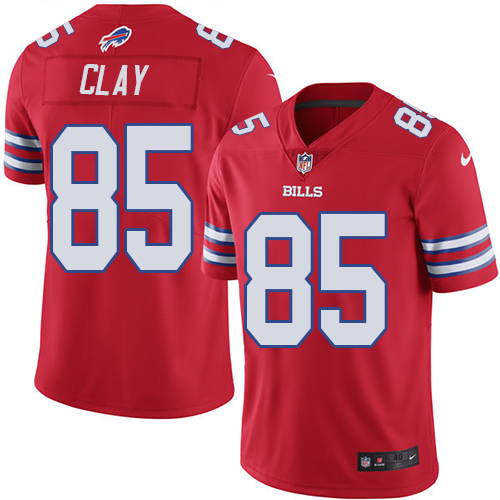 Men's Nike Buffalo Bills #85 Charles Clay Elite Red Rush Vapor Untouchable NFL Jersey