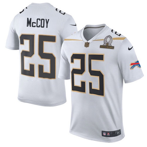 Men's Nike Buffalo Bills #25 LeSean McCoy Elite White Team Rice 2016 Pro Bowl NFL Jersey
