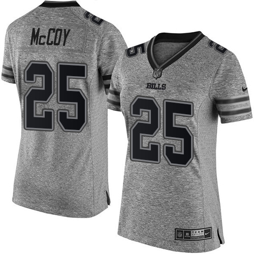 Women's Nike Buffalo Bills #25 LeSean McCoy Limited Gray Gridiron NFL Jersey