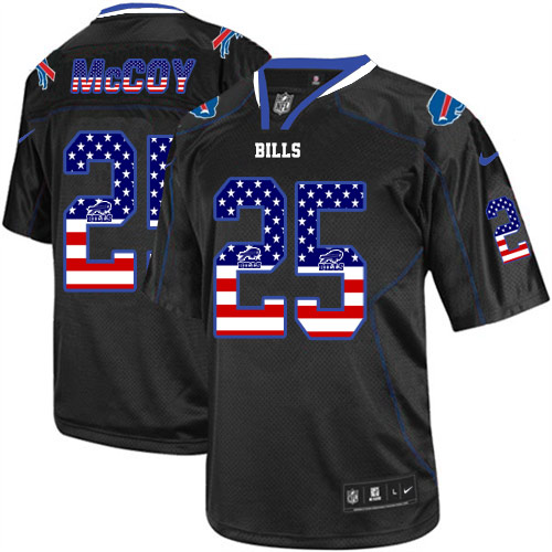 Men's Nike Buffalo Bills #25 LeSean McCoy Elite Black USA Flag Fashion NFL Jersey
