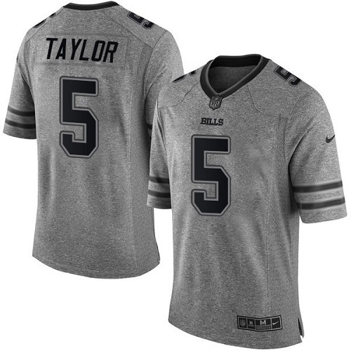 Men's Nike Buffalo Bills #5 Tyrod Taylor Limited Gray Gridiron NFL Jersey