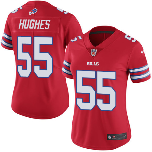 Women's Nike Buffalo Bills #55 Jerry Hughes Limited Red Rush Vapor Untouchable NFL Jersey