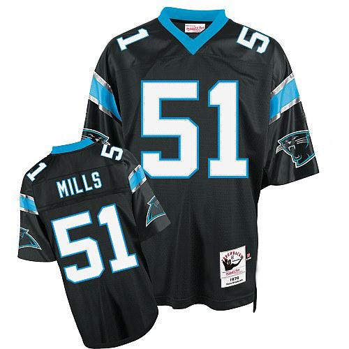 Mitchell And Ness Carolina Panthers #51 Sam Mills Black Authentic Throwback NFL Jersey
