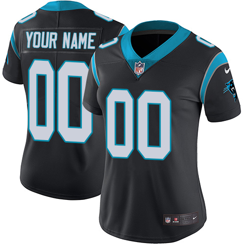 Women's Nike Carolina Panthers Customized Black Team Color Vapor Untouchable Custom Elite NFL Jersey