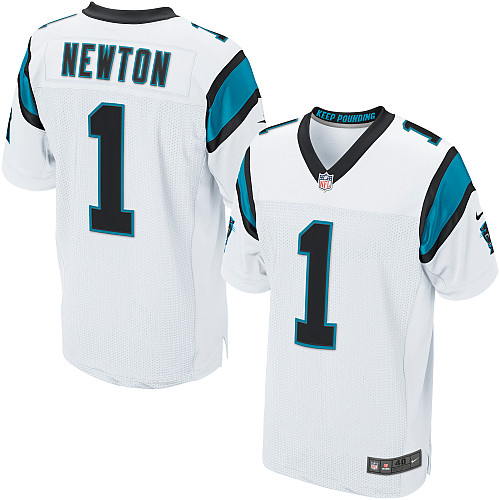 Men's Nike Carolina Panthers #1 Cam Newton Elite White NFL Jersey