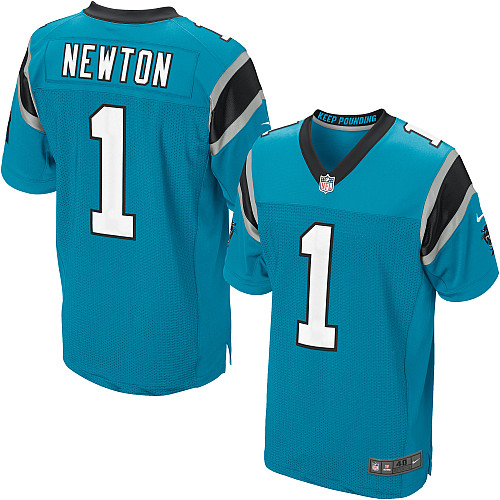 Men's Nike Carolina Panthers #1 Cam Newton Elite Blue Alternate NFL Jersey