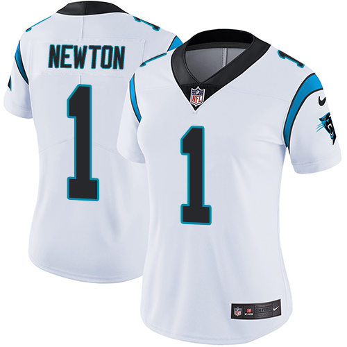 Women's Nike Carolina Panthers #1 Cam Newton White Vapor Untouchable Elite Player NFL Jersey