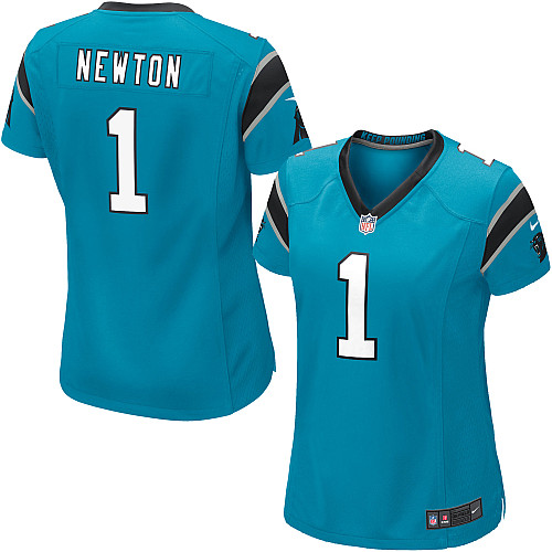 Women's Nike Carolina Panthers #1 Cam Newton Game Blue Alternate NFL Jersey