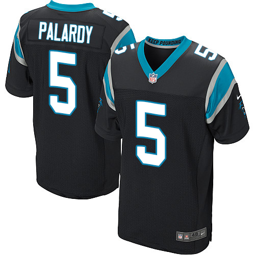 Men's Nike Carolina Panthers #5 Michael Palardy Elite Black Team Color NFL Jersey