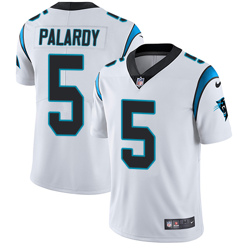 Men's Nike Carolina Panthers #5 Michael Palardy White Vapor Untouchable Limited Player NFL Jersey