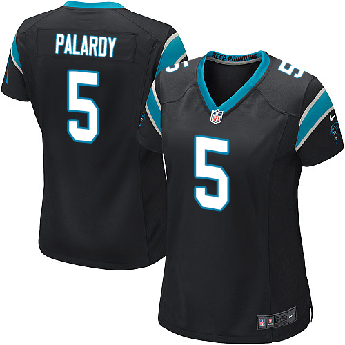 Women's Nike Carolina Panthers #5 Michael Palardy Game Black Team Color NFL Jersey