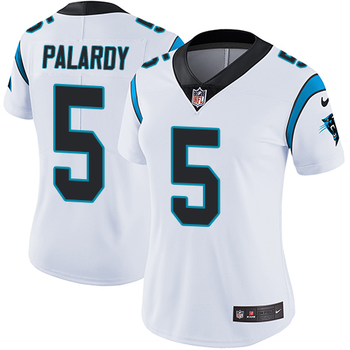 Women's Nike Carolina Panthers #5 Michael Palardy White Vapor Untouchable Elite Player NFL Jersey