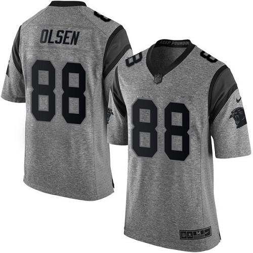 Men's Nike Carolina Panthers #88 Greg Olsen Limited Gray Gridiron NFL Jersey