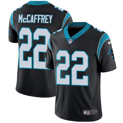 Men's Nike Carolina Panthers #22 Christian McCaffrey Black Team Color Vapor Untouchable Limited Player NFL Jersey