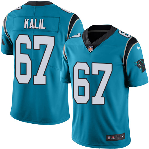 Men's Nike Carolina Panthers #67 Ryan Kalil Elite Blue Rush Vapor Untouchable NFL Jersey
