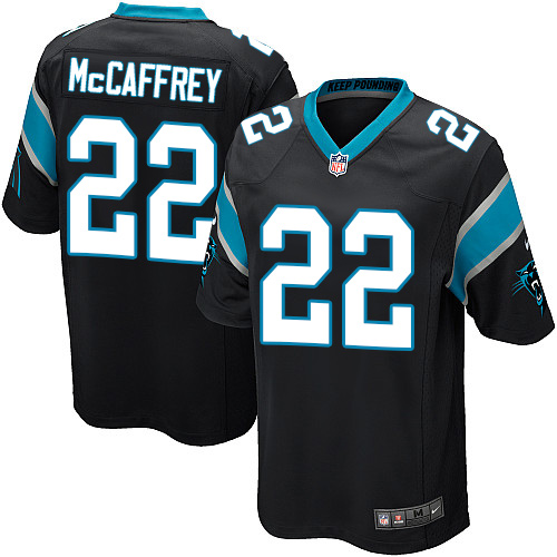 Men's Nike Carolina Panthers #22 Christian McCaffrey Game Black Team Color NFL Jersey