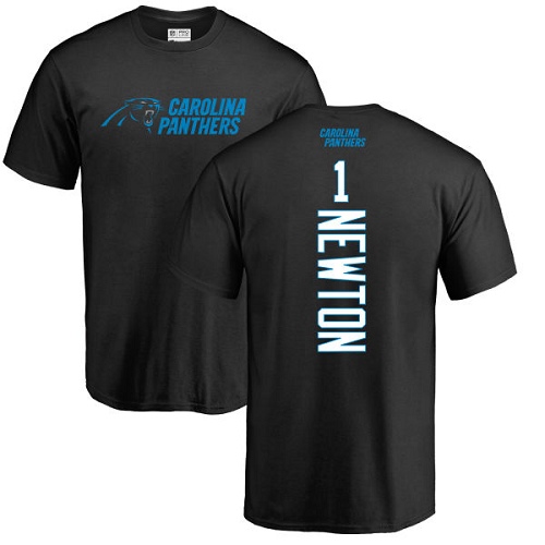 NFL Nike Carolina Panthers #1 Cam Newton Black Backer T-Shirt