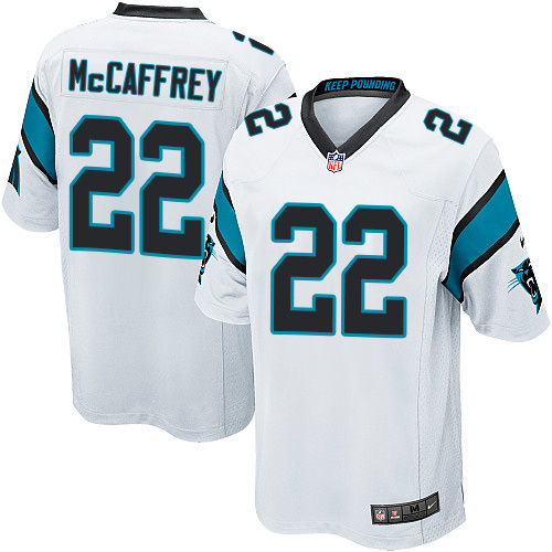 Men's Nike Carolina Panthers #22 Christian McCaffrey Game White NFL Jersey