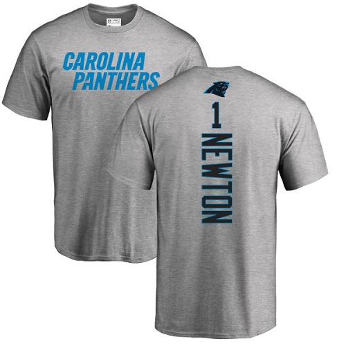 NFL Nike Carolina Panthers #1 Cam Newton Ash Backer T-Shirt