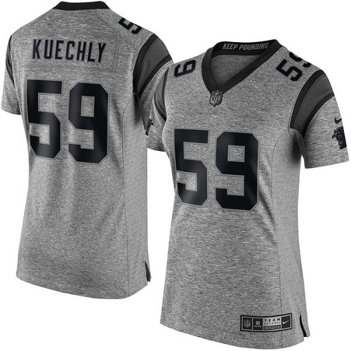 Women's Nike Carolina Panthers #59 Luke Kuechly Limited Gray Gridiron NFL Jersey