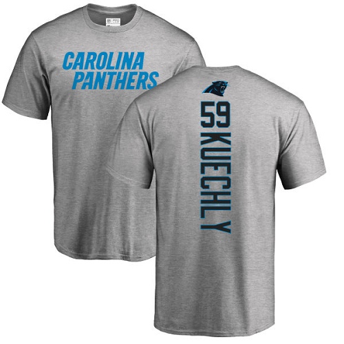 NFL Nike Carolina Panthers #59 Luke Kuechly Ash Backer T-Shirt