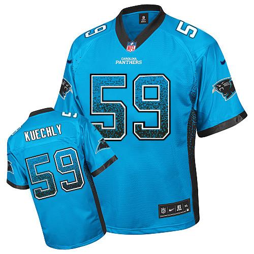 Youth Nike Carolina Panthers #59 Luke Kuechly Elite Blue Drift Fashion NFL Jersey
