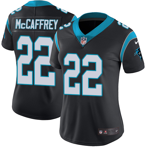 Women's Nike Carolina Panthers #22 Christian McCaffrey Black Team Color Vapor Untouchable Elite Player NFL Jersey