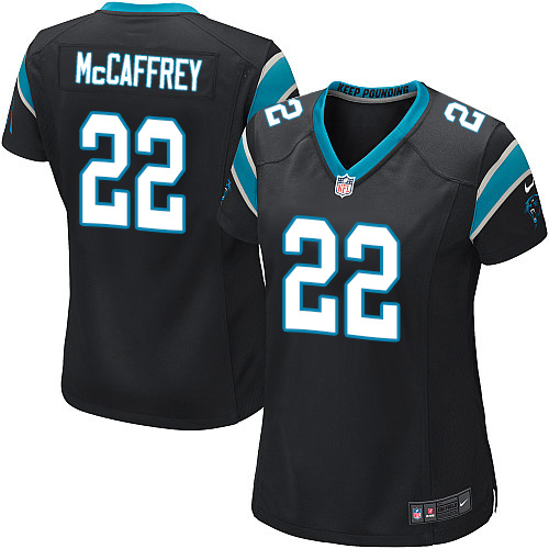 Women's Nike Carolina Panthers #22 Christian McCaffrey Game Black Team Color NFL Jersey
