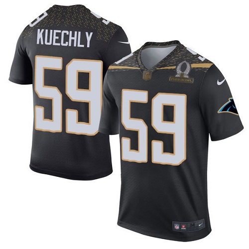 Men's Nike Carolina Panthers #59 Luke Kuechly Elite Black Team Irvin 2016 Pro Bowl NFL Jersey