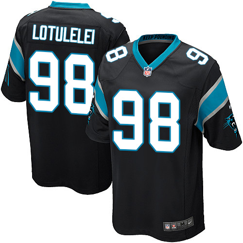 Men's Nike Carolina Panthers #98 Star Lotulelei Game Black Team Color NFL Jersey
