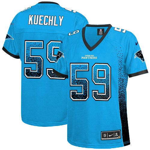 Women's Nike Carolina Panthers #59 Luke Kuechly Elite Blue Drift Fashion NFL Jersey