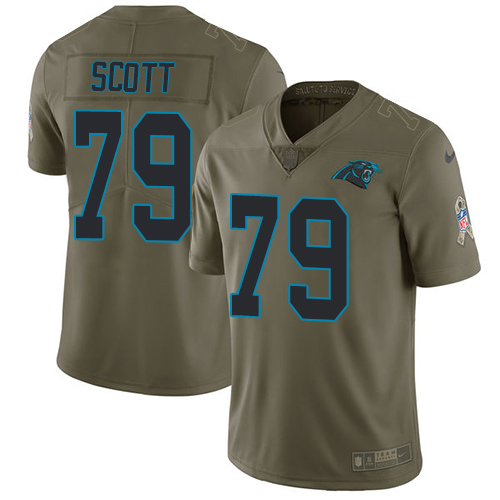 Men's Nike Carolina Panthers #79 Chris Scott Limited Olive 2017 Salute to Service NFL Jersey