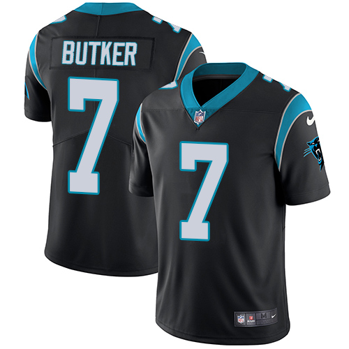 Men's Nike Carolina Panthers #7 Harrison Butker Black Team Color Vapor Untouchable Limited Player NFL Jersey