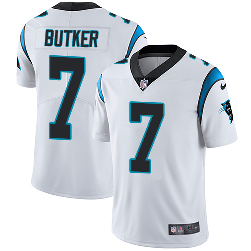 Men's Nike Carolina Panthers #7 Harrison Butker White Vapor Untouchable Limited Player NFL Jersey