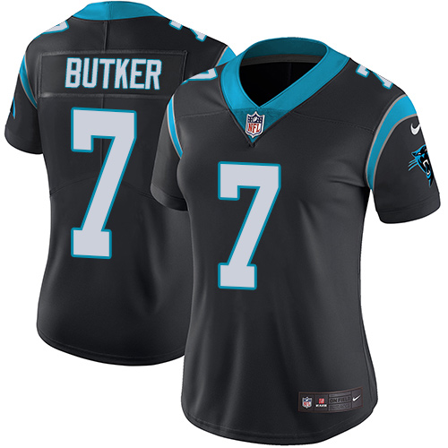 Women's Nike Carolina Panthers #7 Harrison Butker Black Team Color Vapor Untouchable Elite Player NFL Jersey