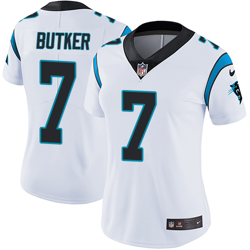 Women's Nike Carolina Panthers #7 Harrison Butker White Vapor Untouchable Elite Player NFL Jersey