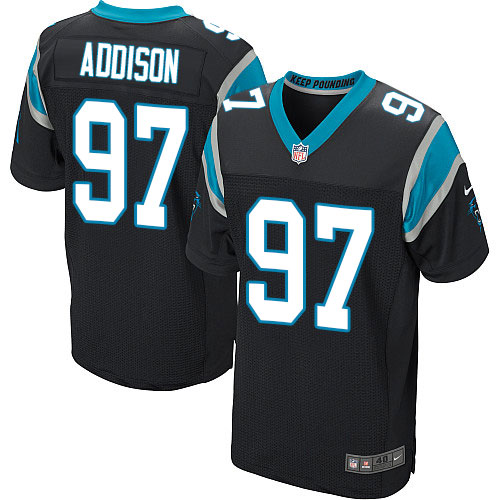 Men's Nike Carolina Panthers #97 Mario Addison Elite Black Team Color NFL Jersey
