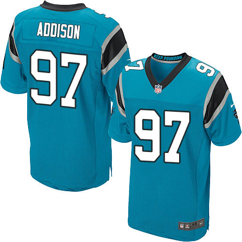 Men's Nike Carolina Panthers #97 Mario Addison Elite Blue Alternate NFL Jersey